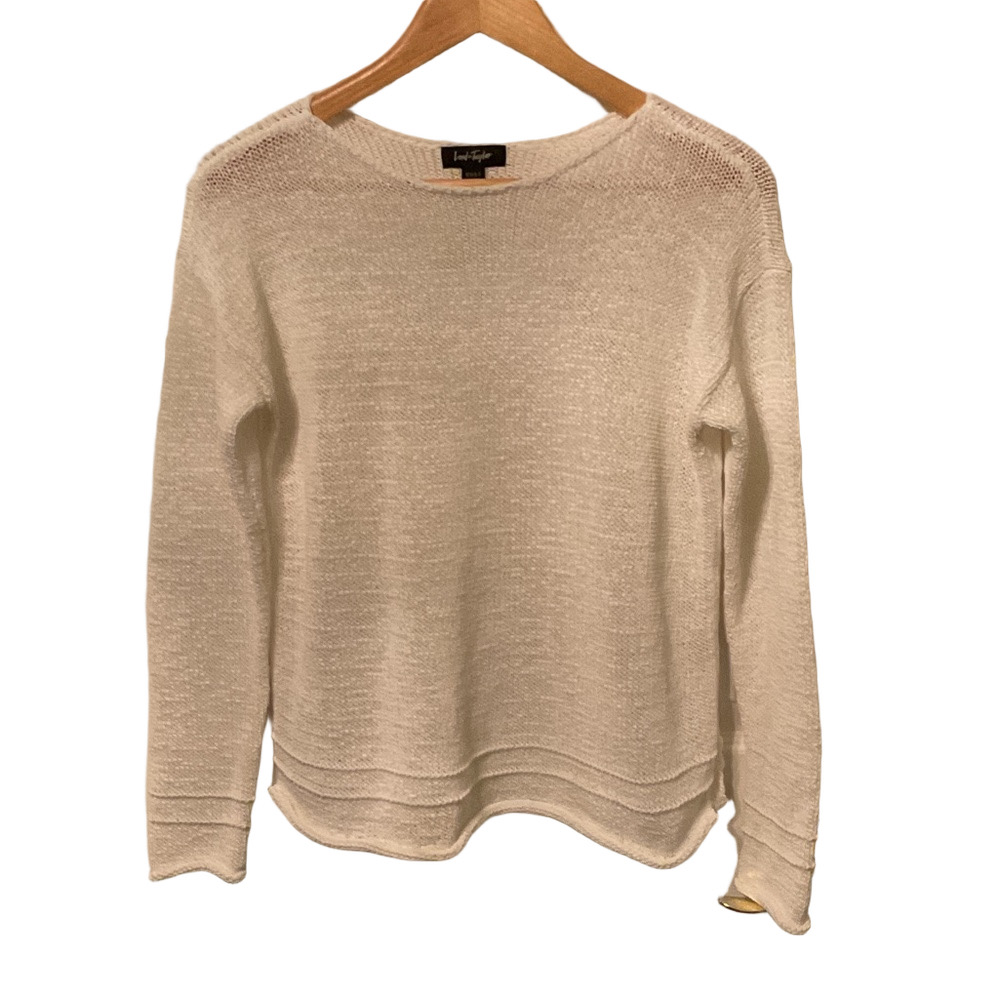 Lord & Taylor Women's White Crew Neck Sweater